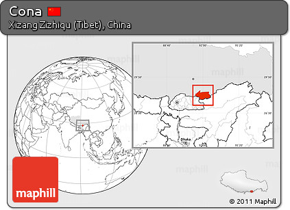 Blank Location Map of Cona, highlighted parent region