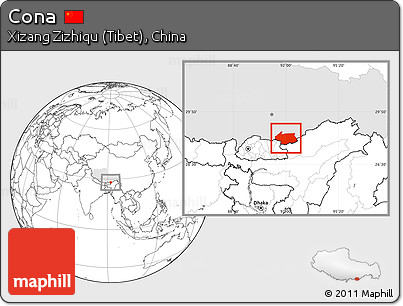 Blank Location Map of Cona, highlighted parent region