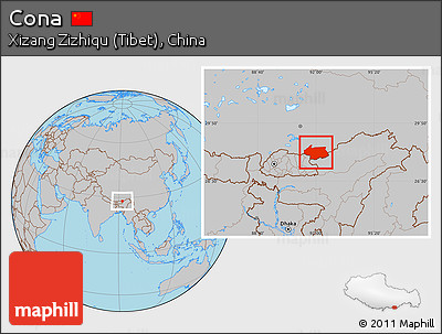 Gray Location Map of Cona