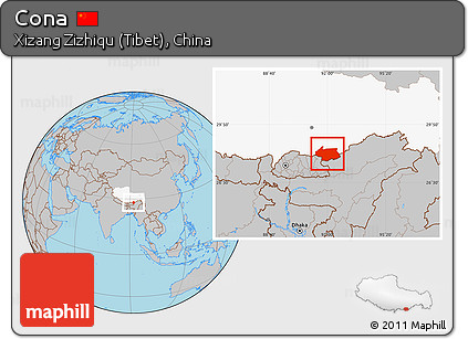 Gray Location Map of Cona, highlighted parent region