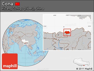 Gray Location Map of Cona, highlighted parent region