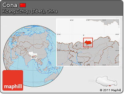 Gray Location Map of Cona, highlighted parent region