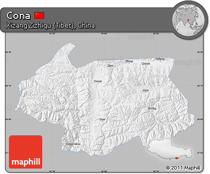 Gray Map of Cona, single color outside
