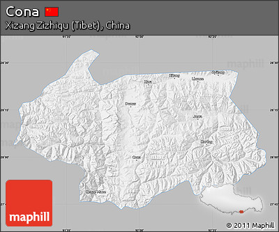 Gray Map of Cona, single color outside