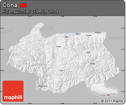 Gray Map of Cona, single color outside