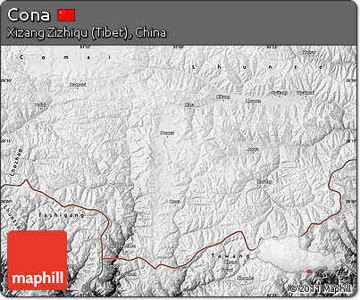 Physical Map of Cona, desaturated