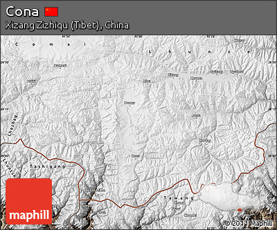 Physical Map of Cona, semi-desaturated