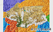 Satellite Map of Cona, political outside