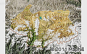Satellite Map of Cona, semi-desaturated