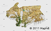 Satellite Map of Cona, single color outside