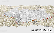 Physical Panoramic Map of Cona, shaded relief outside