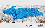 Political Panoramic Map of Cona, physical outside