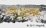 Satellite Panoramic Map of Cona, desaturated