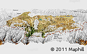 Satellite Panoramic Map of Cona, physical outside