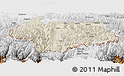Shaded Relief Panoramic Map of Cona, physical outside