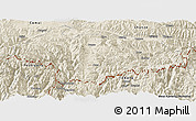 Shaded Relief Panoramic Map of Cona