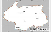 Gray Simple Map of Cona, cropped outside