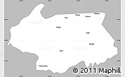 Gray Simple Map of Cona, single color outside
