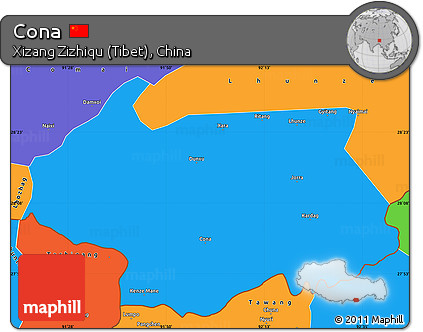 Political Simple Map of Cona
