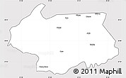 Silver Style Simple Map of Cona, cropped outside