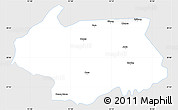 Silver Style Simple Map of Cona, single color outside