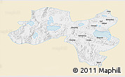 Classic Style 3D Map of Coqen, single color outside