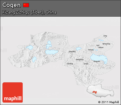 Physical 3D Map of Coqen, cropped outside
