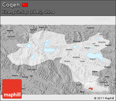 Physical 3D Map of Coqen, darken, desaturated
