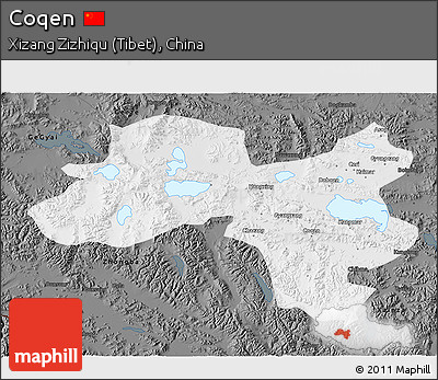 Physical 3D Map of Coqen, darken