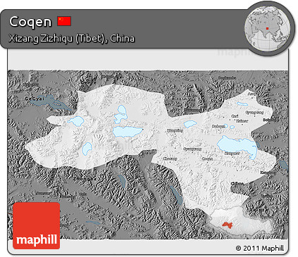 Physical 3D Map of Coqen, darken