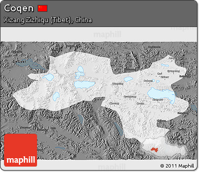 Physical 3D Map of Coqen, darken