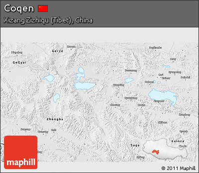 Physical 3D Map of Coqen, desaturated