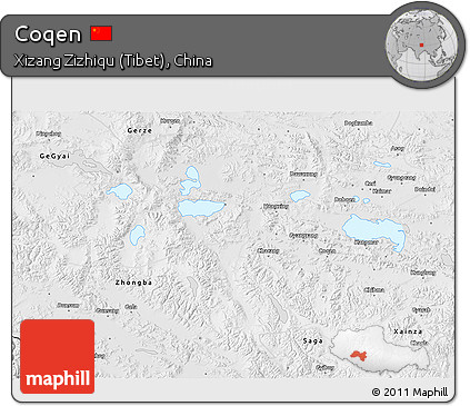 Physical 3D Map of Coqen, desaturated