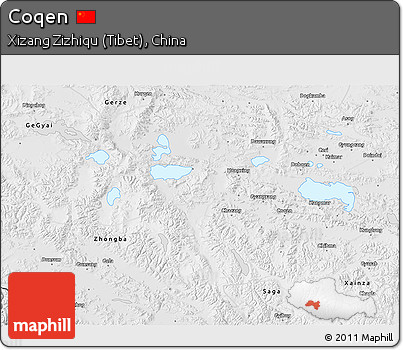Physical 3D Map of Coqen, desaturated