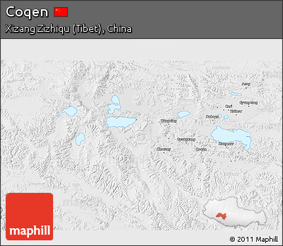 Physical 3D Map of Coqen, lighten, desaturated