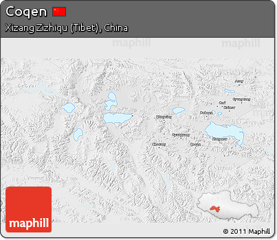 Physical 3D Map of Coqen, lighten