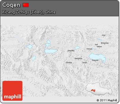 Physical 3D Map of Coqen, lighten, semi-desaturated