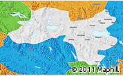 Physical 3D Map of Coqen, political outside