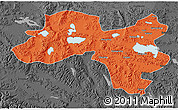 Political 3D Map of Coqen, darken, desaturated