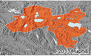 Political 3D Map of Coqen, desaturated