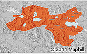 Political 3D Map of Coqen, lighten, desaturated
