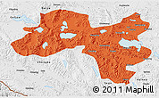 Political 3D Map of Coqen, physical outside