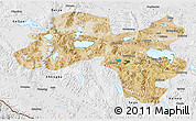Satellite 3D Map of Coqen, physical outside