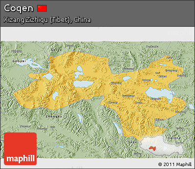 Savanna Style 3D Map of Coqen