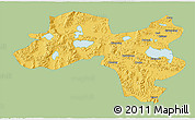 Savanna Style 3D Map of Coqen, single color outside
