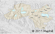 Shaded Relief 3D Map of Coqen, lighten, desaturated