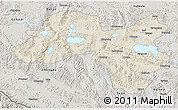 Shaded Relief 3D Map of Coqen, semi-desaturated
