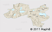 Shaded Relief 3D Map of Coqen, single color outside