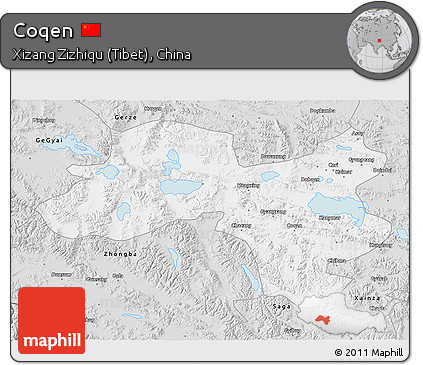 Silver Style 3D Map of Coqen