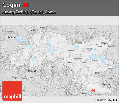 Silver Style 3D Map of Coqen